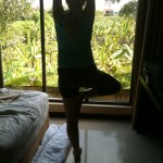 Yoga in hotel room
