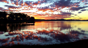 Sunset Reflections on Wivenhoe Dam